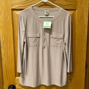 Anne Klein mauvy purple women’s large pullover 3/4 length sleeves